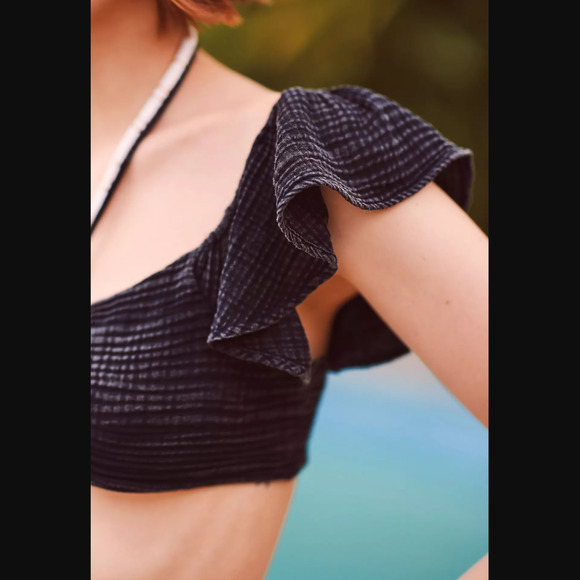 Anthropologie Cinched Black Top - New - Large - Picture 4 of 5